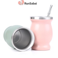 RunSabai Yerba Mate Cup 304 Stainless Steel 8oz Argentine Yerba Mate Gourd With illas Nice