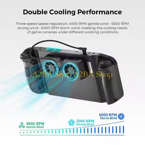A2BA Portable Play Gaming Fan with Three Mode Air Support and USB C