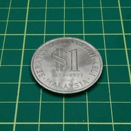 Duit Syiling Old Coin Lama RM1 Getah Asli 100 Tahun 1877-1977
