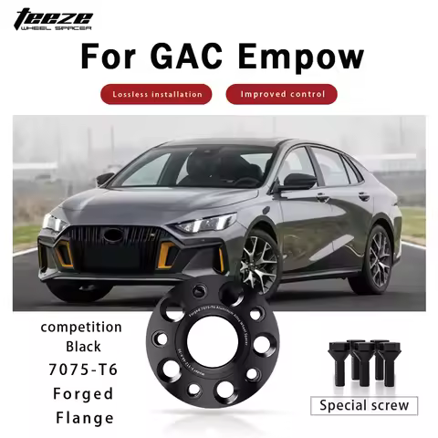 Teeze 2/4pcs 5x108 CB 59.5 M12 x 1.25 Hub Centric Black Forged wheel spacer For GAC Empow Flange Pla