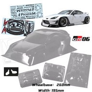 1/10 PC RC shell body Toyota GR86 wide body 195mm width lampshade Transparent shell body for turing 