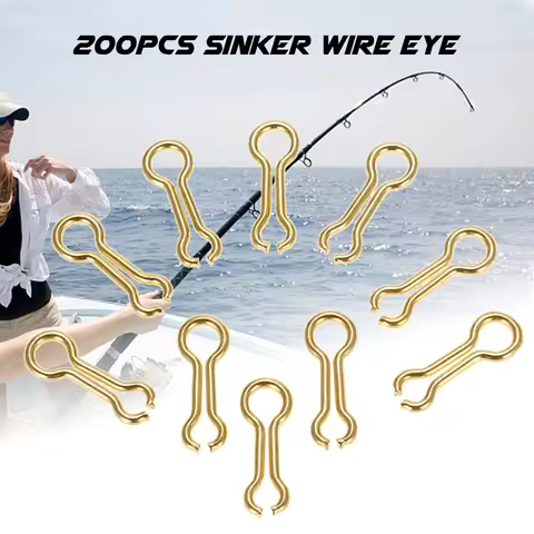 200PCS Brass Sinker Wire Eye Outdoor Fishing Tackle Tools Sinker Wire Eye for DO-IT Molds 15/17.5/21