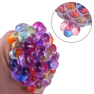 @_Squishy Rainbow Grape Ball Anti Stress Face Reliever Mini Ball Squeeze Toy