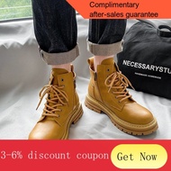 YQ51 Dr. Martens Boots Men's New Cowhide Breathable Zipper Men's Boots Worker Boots Fashion Wild Tough Guy Worker Boot B