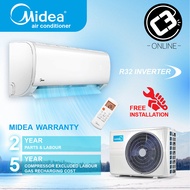 (Klang Valley) Midea 1.0HP Inverter (R32) Aircond Air Conditioner 1HP With Installation
