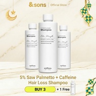 [Buy 3 Get 1 Free] andSons 3x Anti Hair Loss 5% Saw Palmetto Caffeine DHT Blocker Shampoo for Men (4