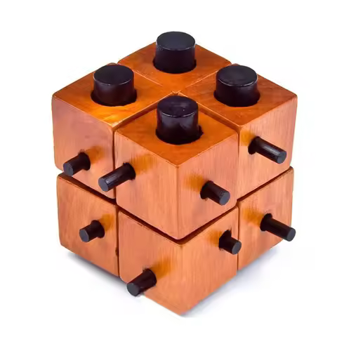 Wooden Brain Teaser Puzzles Unlock Interlock Game IQ Test for Kids Adults Logic & Problem Solving Sk
