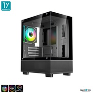 เคสคอมพิวเตอร์ Tsunami Lite Series Borus Panorama MATX Gaming Case with ARGB Cooling Fan X1 รับประกั