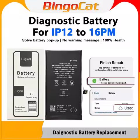 5pcs Original Used High Capacity Diagnostic Battery 100% New Health Show Genuine Part Batteries For 