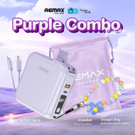 Remax Power Bank รุ่น W1501 ความจุ 15000mAh แบตสำรอง ชาร์จไว มีสายในตัว มีประกันศูนย์ไทย มาตรฐาน มอก