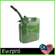 10L Green Steel Jerry Can w/Pouring Spout Fuel/Petrol Jerry Tank