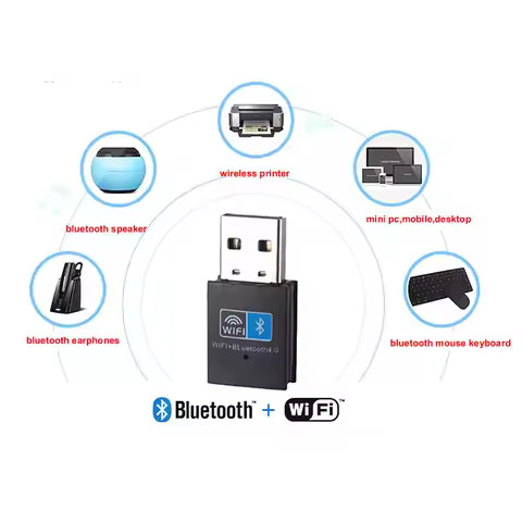 USB WiFi Bluetooth Adapter 150Mbps Network Card Wireless Dongle 2.4Ghz for PC Laptop Desktop Windows