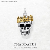 Pendant Skull CrownFine Jewelry Europe Vintage Accessorie 925 Sterling Silver Rebel Gift For Woman M