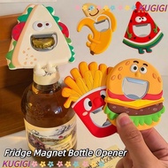 KUGIGI Coke Bottle Opener, Magnetic Banana Shape Fridge Magnet Bottle Opener, Creative Burger Stainl