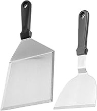 2pcs Bbq Griddle Spatula Set - Grill Grate Scraper Steak Flipper Griddle Tool Flipping Spatula Burge