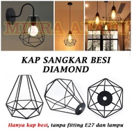 Kap Lampu Gantung Besi Diamond Cafe Vintage ( TANPA FITTING KABEL)
