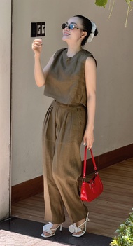 A75 Bộ Đũi Áo Nơ Lưng Quần Suông