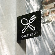 INPI HOUSE Signage Cafeteria - Canteen Area Sign, Dining - Square - Acrylic 15x15cm