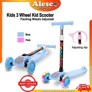 Alescomall Kids 3 Wheel Kid Scooter With Flashing Wheels Adjustable Height Balance Coordination Trai