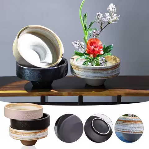 Ceramic Ikebana Vases Japanese Ikebana Tool Tea Ceremony Vase Flowerpot Hydroponic Living Room Tea T