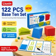 TinyTots Kids Math Plaything: Base Ten Blocks Set with Counting Cubes