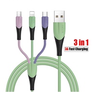 CSV 3 In 1 3A Fast charging Liquid Silicone USB Cable Fast Charger Cable Micro USB/Type-C for iPhone