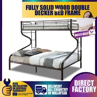 METAL DOUBLE DECKER SUPER THICK BASE QUEEN + SINGLE DOUBLE DECKER BUNK METAL BEDFRAME / DOUBLE DECKER BED / HOMESTAY BED DOUBLE DECKER / KATIL BESI DOUBLE DECKER by IFURNITURE