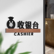 Acrylic Sign Signboard Signage Cashier Pay Here Order Here 3D立体镂空 亚克力 实木 收银台 E4