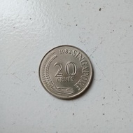 Uang Koin Kuno Singapura 20 cents tahun 1982
