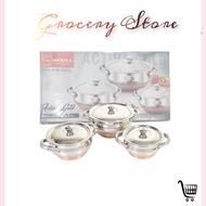 StainlessSteel And CopperBottom Kitchen Serving Bowl Handi SetBiryani And Kadhai Handi Set With Hand