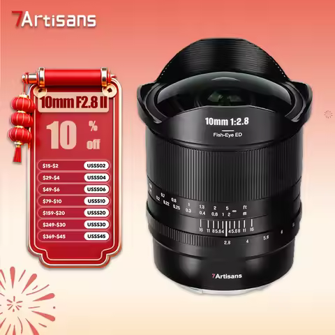 7artisans 10mm F2.8 II Full Frame Ultra-wide Angle Fisheye Lens for Humanities Photography with Sony