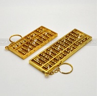 9 or13 Axle Chinese Abacus Golden Abacus Bead Arithmetics Metal Keychain Aotomotive Keyring Ring Key