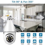 CCTV Lampu WiFi 3MP 10X Zoom CCTV Dual Lens Bohlam IP Camera 360° PTZ Kamera HP