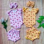 Baby Girl Jumper Clothes 3-18 Months JEJE set Bodysuit Shorts Kids FREE Bandana by Little Koda