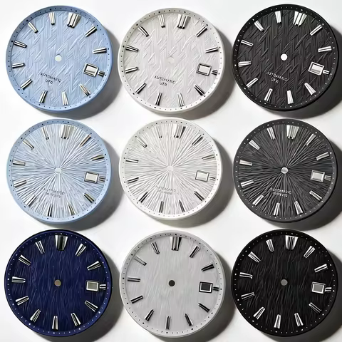 33.5mm No logo Wave Radial Vertical Waffle Wear Watch Dial Suitable for Seiko Grand NH35/36/4R/7S Mo