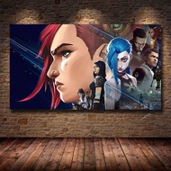 Game Tv Series League of Legends Arcane Jin Vi Game Poster Canvas Painting Living Room Bedroom Decor