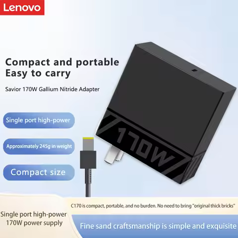 Lenovo Legion C170 C170W Gan Power Adapter Universal Computer Charger Black Pd3.1 Type-C C to C Cabl