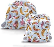 Bambi & Boo (Bananas) - 2 Reusable Baby Swim Diapers | Full Size Pack | Adjustable Diaper Swim for T