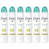 6 Pack Go Fresh Pear & Aloe Antiperspirant Deodorant Spray, 5.07 Ounce Each Compatible with Dove Go 