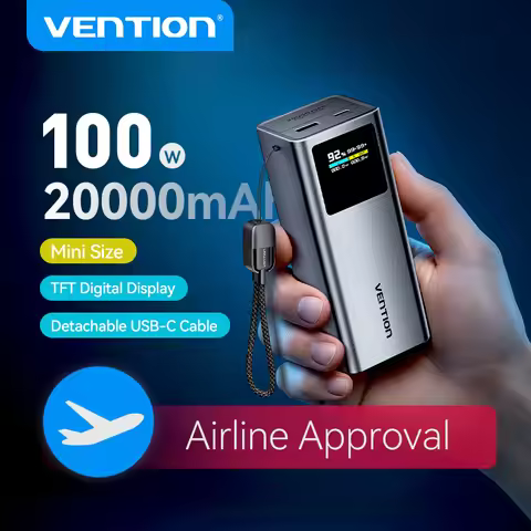 Vention 140W 100W Power Bank 27000mAh PD Fast Charging Portable PowerBank for Laptop Xiaomi Macbook