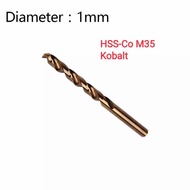 MATA Drill bit 1mm HSS-Co M35 Cobalt Drill bit 1 mm kobalt