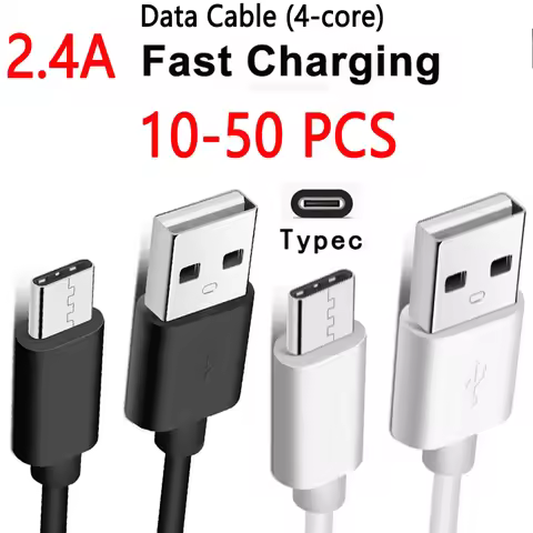 10-50PCS 2.4A USB A Type C Fast Charging Data Sync Cable For Huawei Samsung Xiaomi Quick Charger USB