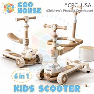 6 in 1 Kids Scooter Foldable Scooter Folding Scooter Kids Scooter for Kids 0-12 light & music