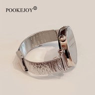 สายนาฬิกาข้อมือ POOKEJOY สำหรับ Huawei GT6 GT5 pro สายโลหะแบบคลื่นไส้ สายนาฬิกาข้อมือแบบโลหะผสม GT5 