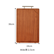 Elegant Double-Sided Ebony Wood Cutting Board with Anti-Mold Silicone Feet - 40cm/28cm