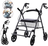 Walkers for seniors Walking Frame,Wheel Walker with Brake, Thick Steel Rehabilitation Auxiliary Walking Frame Elderly Walking Aid Height Adjustable,Space Saver rollator walker Decoration