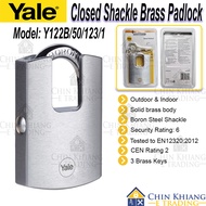 Yale Y122B/50/123/1 Brass Closed Shackle Padlock Boron Steel Shackle Outdoor 50mm Y122B Y122