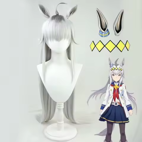 Game Uma Musume Cinderella Gray Oguri Cap Headwear Wig for Cosplay Halloween Party Carnival Costume 