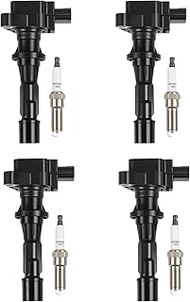 UF540+90083 4pcs Ignition Coils Iridium Spark Plugs Compatible with Mazda3 Mazda6 CX-7 2.0L 2.3L 2.5