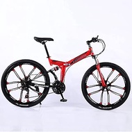 Fashionable Simplicity Mountain Bike Adult Folding Mountain Bike 26 Inch 27Speed Variable Speed Road Bicycle Cycling Off-road Soft Tail Bicycle Men Women Outdoor Sports Ride BU 3 wheels- 26 21SPD "